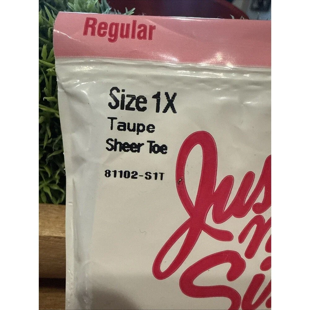 New Just My Size 1X Regular Sheer Toe Pantyhose in TAUPE NOS by L’eggs